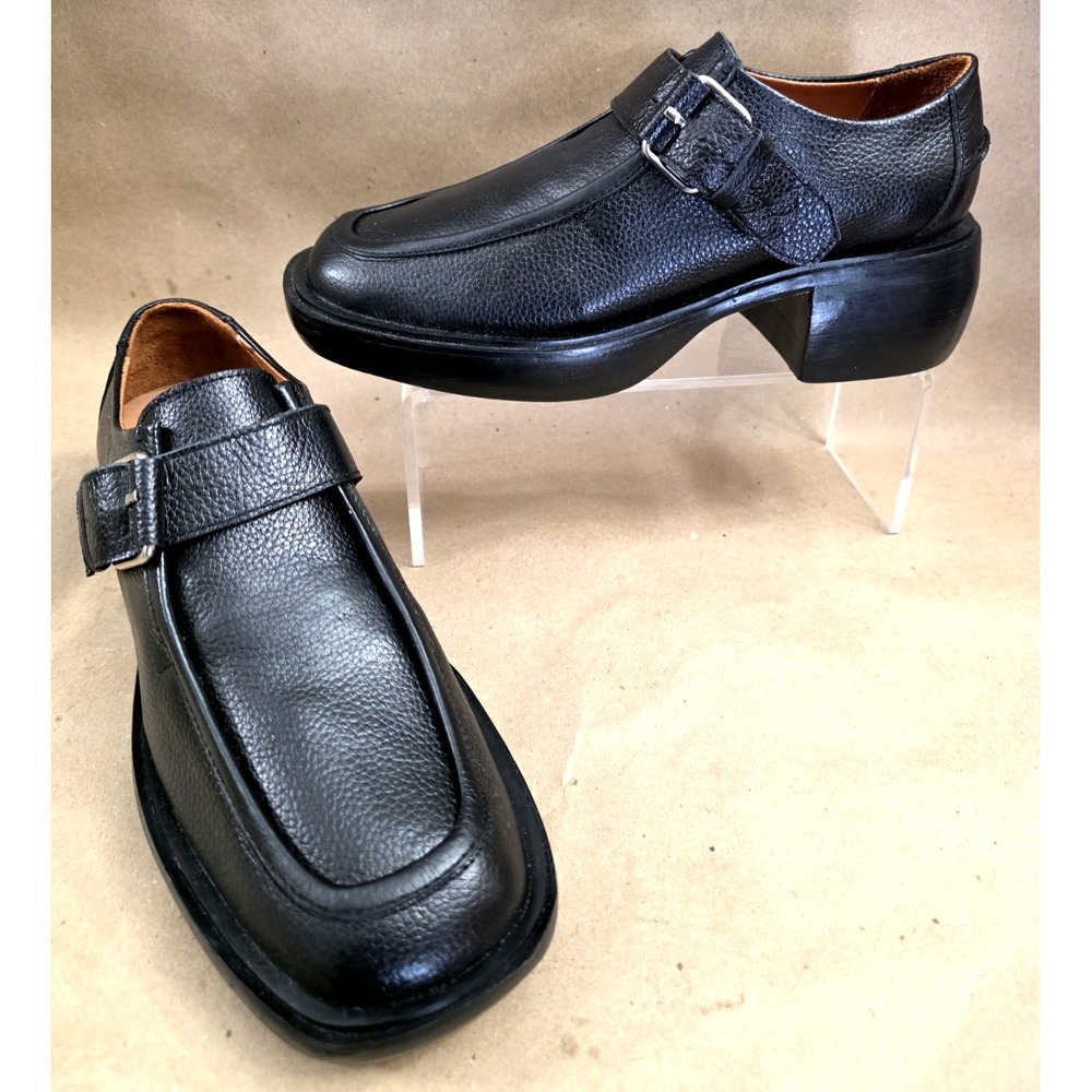 Either/Or Monk Strap (Sz 38) 7.5-8 US Chucky Leather Shoes Womens Black